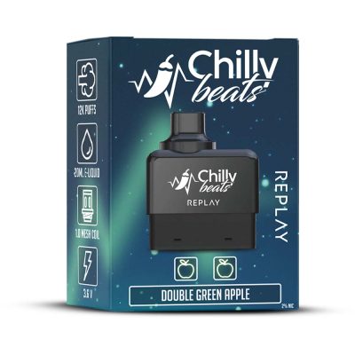 CHILLY BEATS REPLAY REFILL 12K BOX DOUBLE GREEN APPLE