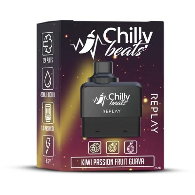 CHILLY BEATS REPLAY REFILL 12K BOX KIWI PASSION FRUIT GUAVA