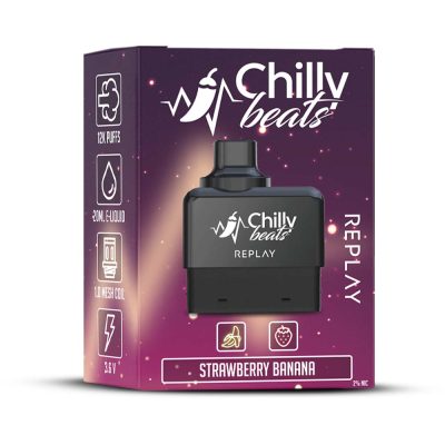 CHILLY BEATS REPLAY REFILL 12K BOX STRAWBERRY BANANA