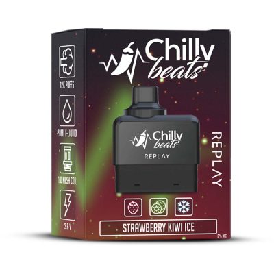 CHILLY BEATS REPLAY REFILL 12K BOX STRAWBERRY KIWI ICE