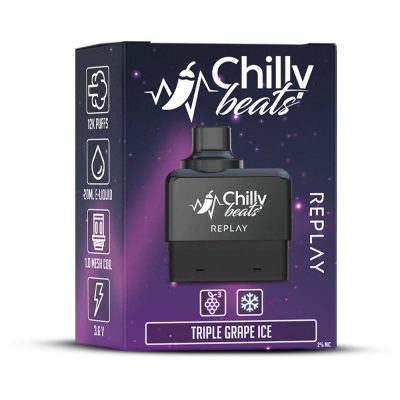 CHILLY BEATS REPLAY REFILL 12K BOX TRIPLE GRAPE ICE